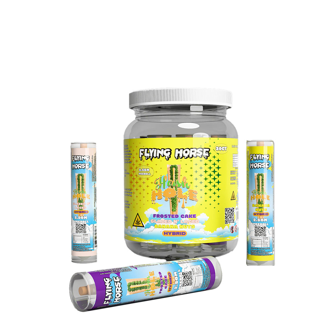 FLYING HORSE HASH HOLE PREROLL 30CT JAR - ASSORTED