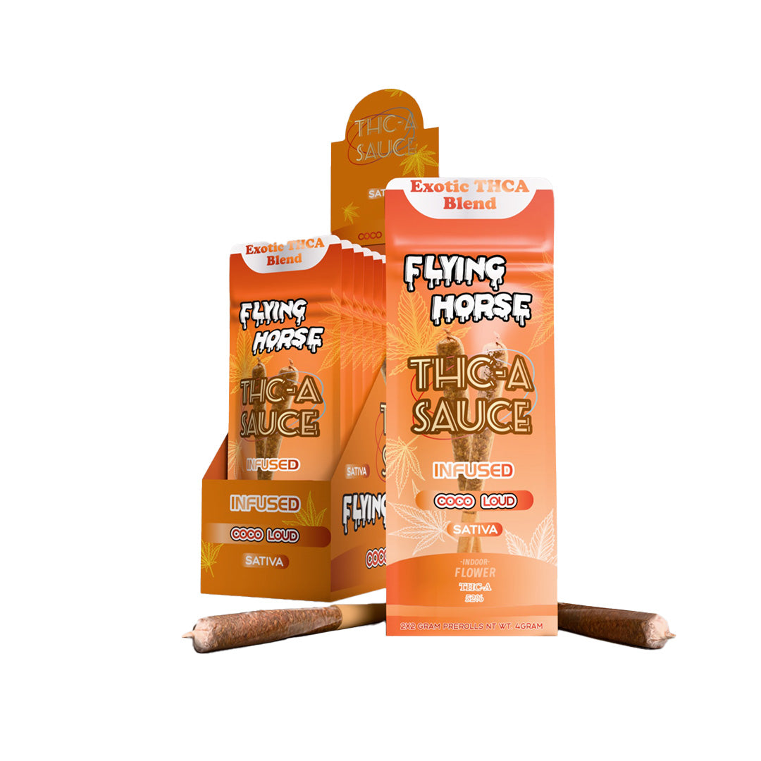 FLYING HORSE THCA SAUCE 2GM PREROLL 2PK 10CT/BX