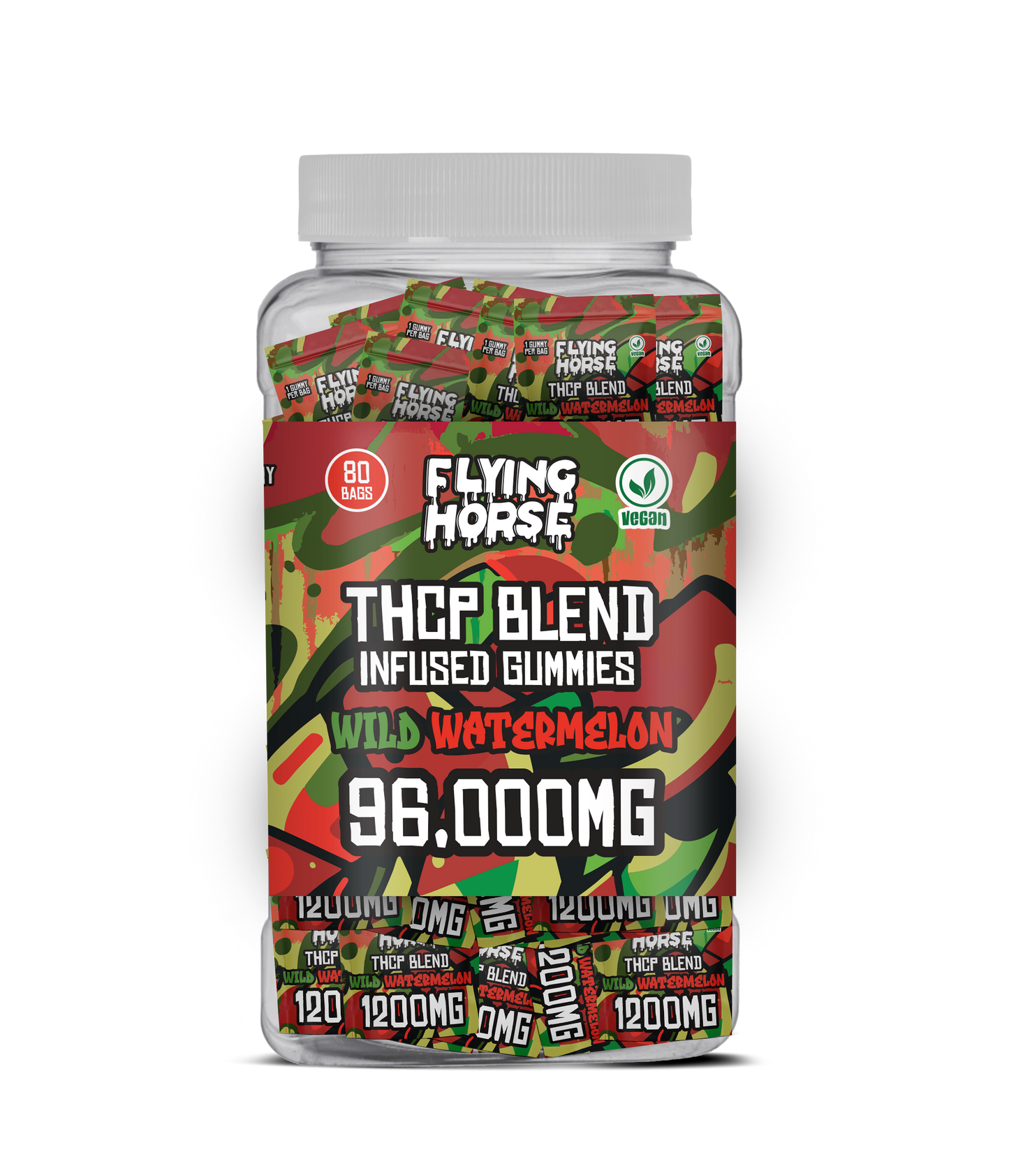 FLYING HORSE THCP BLEND INFUSED GUMMIES 96000MG 80CT/JAR