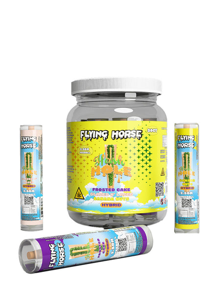 FLYING HORSE HASH HOLE PREROLL 30CT JAR - ASSORTED