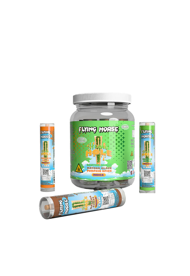 FLYING HORSE HASH HOLE PREROLL 30CT JAR - ASSORTED