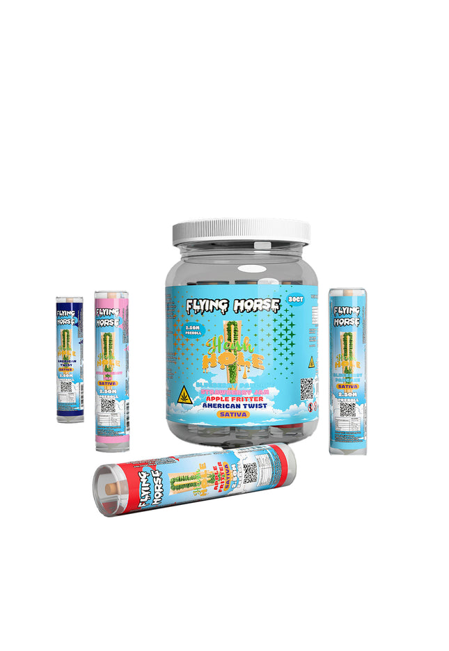 FLYING HORSE HASH HOLE PREROLL 30CT JAR - ASSORTED