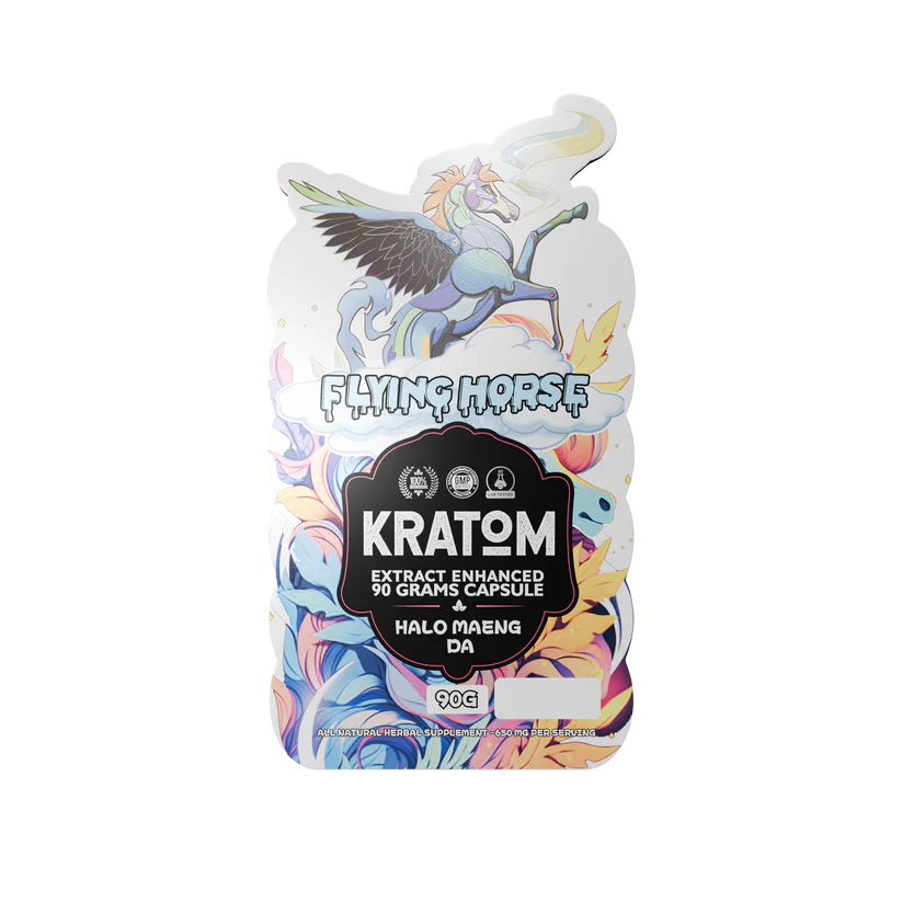 90G Kratom Capsule Flying Horse